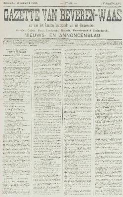 Gazette van Beveren-Waas 18/03/1900