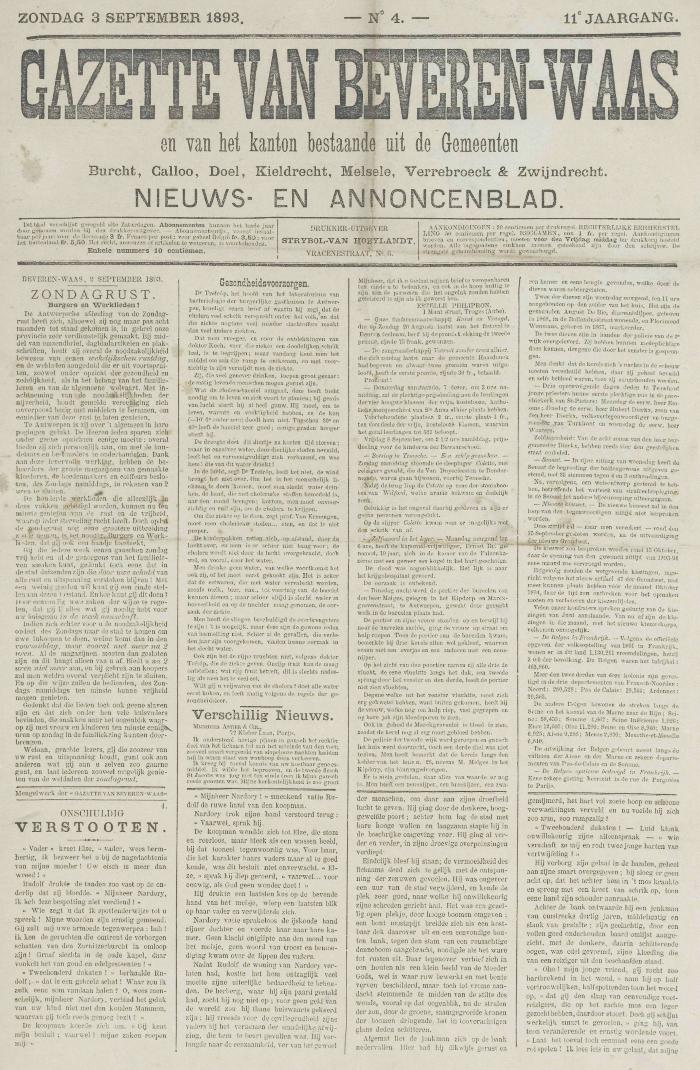 Gazette van Beveren-Waas 03/09/1893