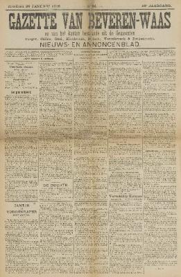 Gazette van Beveren-Waas 28/01/1912