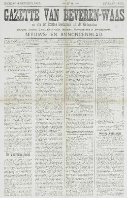 Gazette van Beveren-Waas 08/10/1905