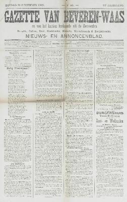 Gazette van Beveren-Waas 31/12/1905