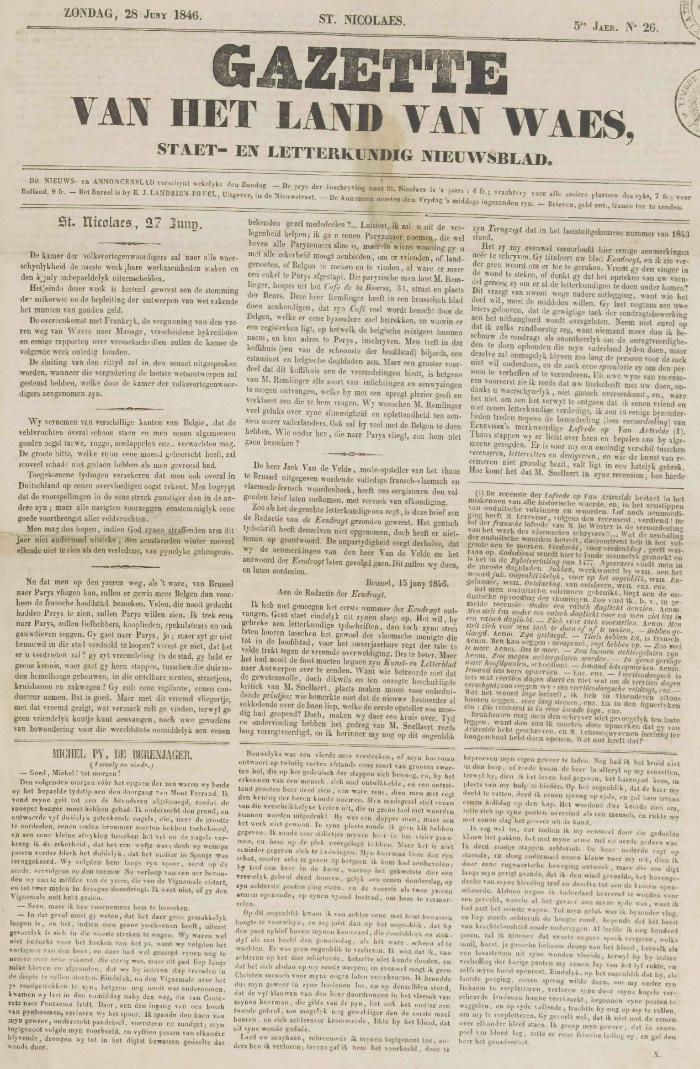 Gazette van het Land van Waes 28/06/1846