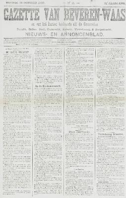 Gazette van Beveren-Waas 25/10/1903