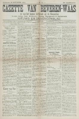 Gazette van Beveren-Waas 16/10/1910