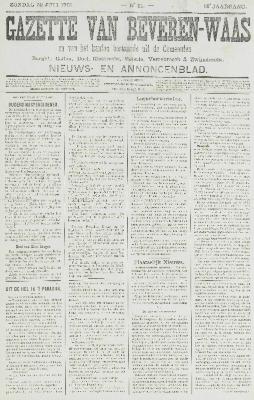 Gazette van Beveren-Waas 28/07/1901