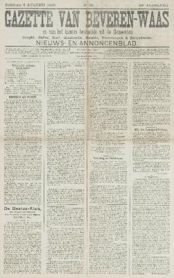 Gazette van Beveren-Waas 08/08/1909