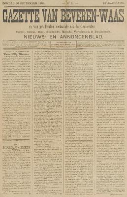 Gazette van Beveren-Waas 30/09/1894