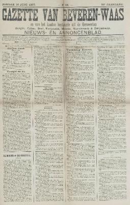 Gazette van Beveren-Waas 16/06/1907