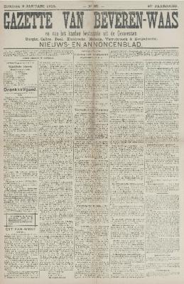Gazette van Beveren-Waas 09/01/1910