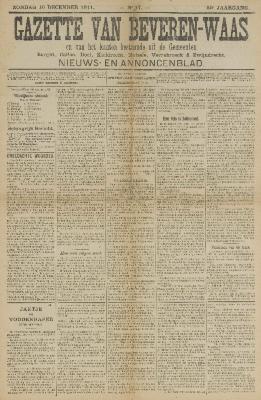 Gazette van Beveren-Waas 10/12/1911