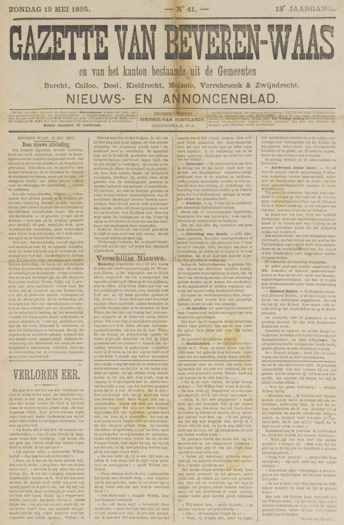 Gazette van Beveren-Waas 19/05/1895