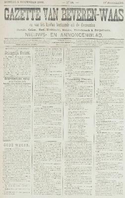 Gazette van Beveren-Waas 05/11/1899