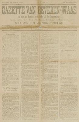 Gazette van Beveren-Waas 24/04/1898