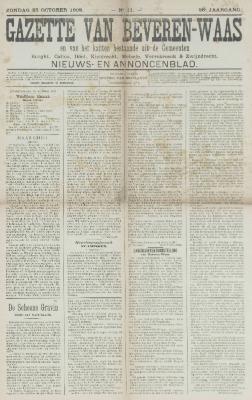 Gazette van Beveren-Waas 25/10/1908
