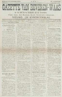 Gazette van Beveren-Waas 19/08/1900