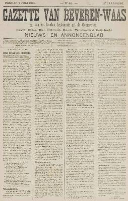 Gazette van Beveren-Waas 07/07/1901