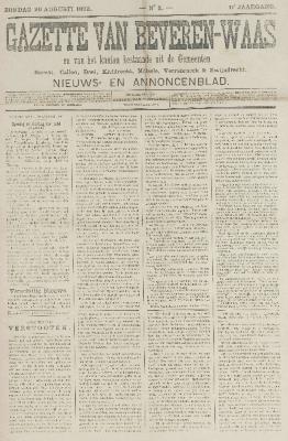 Gazette van Beveren-Waas 20/08/1893