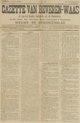 Gazette van Beveren-Waas 05/07/1896