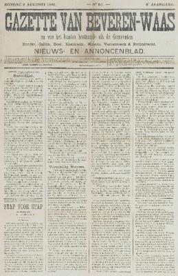 Gazette van Beveren-Waas 02/08/1891