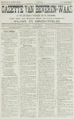 Gazette van Beveren-Waas 08/04/1900