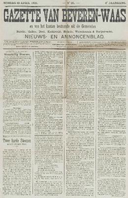 Gazette van Beveren-Waas 12/04/1891