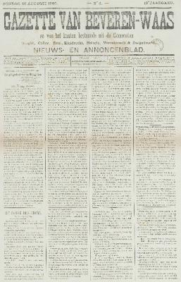 Gazette van Beveren-Waas 26/08/1900