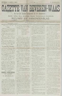 Gazette van Beveren-Waas 03/04/1887