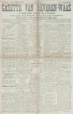 Gazette van Beveren-Waas 17/10/1909