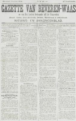 Gazette van Beveren-Waas 24/07/1904