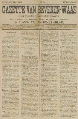 Gazette van Beveren-Waas 28/06/1896