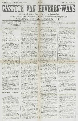 Gazette van Beveren-Waas 04/11/1906