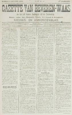 Gazette van Beveren-Waas 08/10/1899