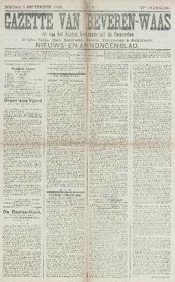 Gazette van Beveren-Waas 05/09/1909