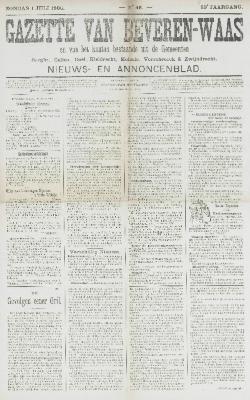 Gazette van Beveren-Waas 01/07/1906