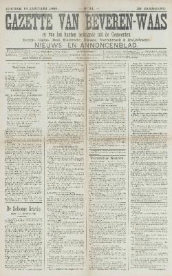Gazette van Beveren-Waas 19/01/1908