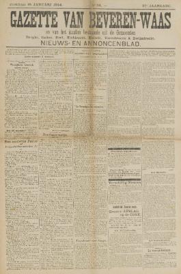 Gazette van Beveren-Waas 25/01/1914