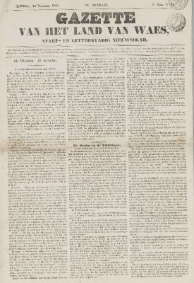 Gazette van het Land van Waes 20/12/1846