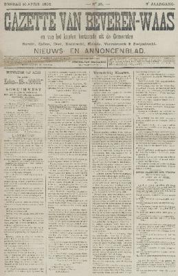 Gazette van Beveren-Waas 10/04/1892