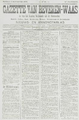 Gazette van Beveren-Waas 06/11/1898
