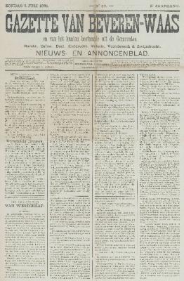 Gazette van Beveren-Waas 05/07/1891