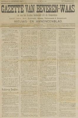 Gazette van Beveren-Waas 08/08/1897