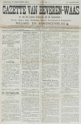 Gazette van Beveren-Waas 12/12/1886