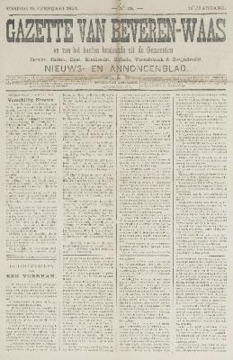 Gazette van Beveren-Waas 18/02/1894