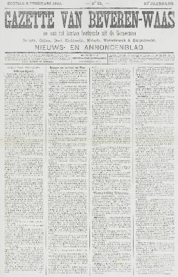 Gazette van Beveren-Waas 08/02/1903
