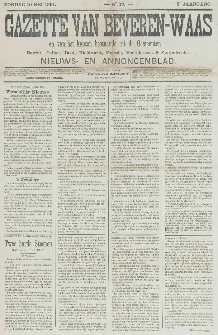 Gazette van Beveren-Waas 10/05/1891