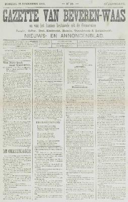 Gazette van Beveren-Waas 15/12/1901