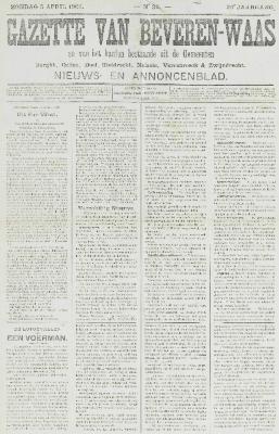Gazette van Beveren-Waas 05/04/1903