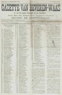 Gazette van Beveren-Waas 06/02/1887