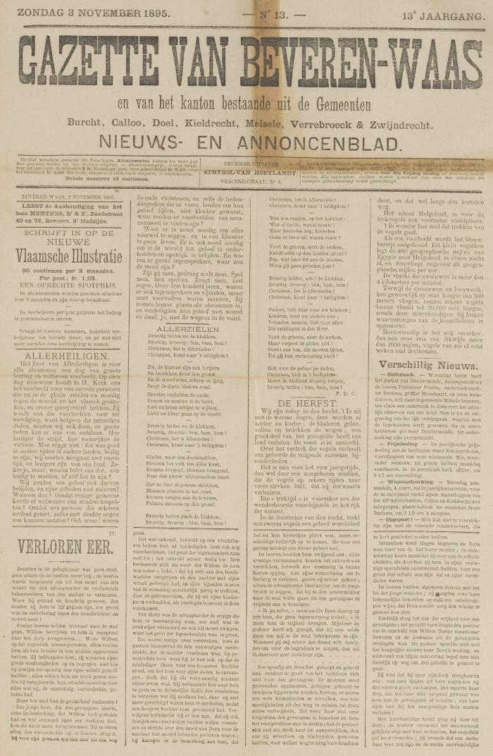 Gazette van Beveren-Waas 03/11/1895