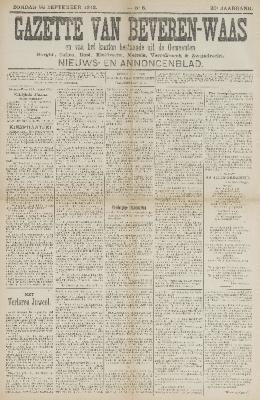 Gazette van Beveren-Waas 22/09/1912